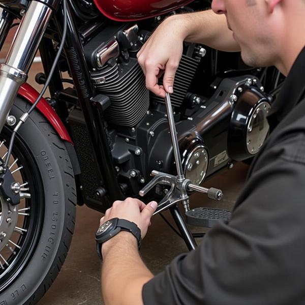 Installation de Repose-pieds sur une Moto Custom