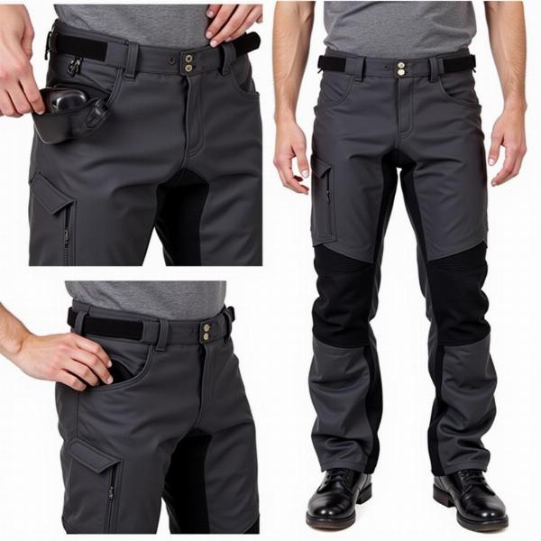 Intégration protection genoux pantalon moto