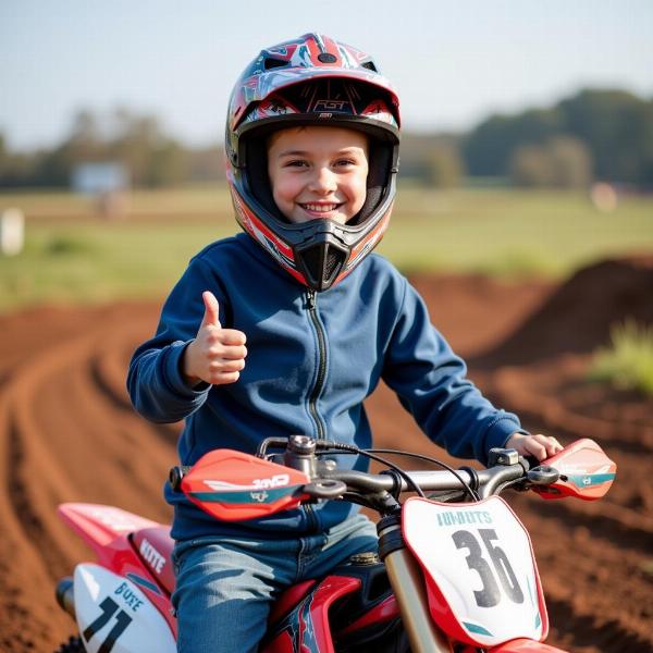 Jeune pilote de moto cross