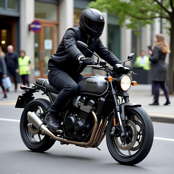 Kawasaki Z900 en ville