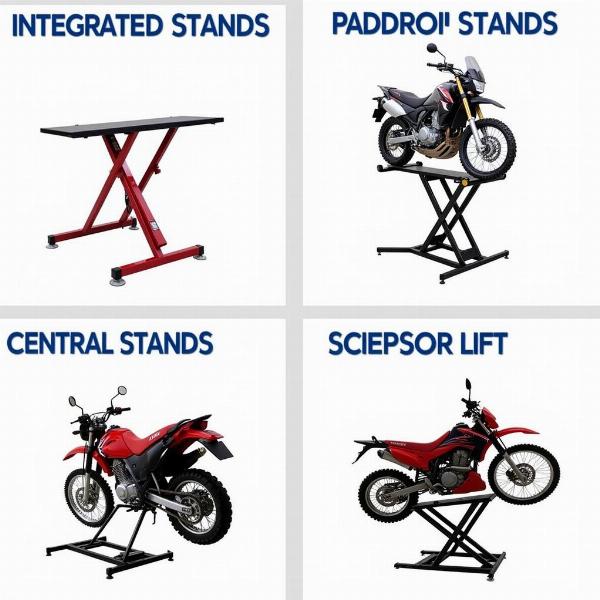 Différents types de lève-moto central