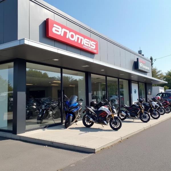 Extérieur d'un magasin de motos à Chalon-sur-Saône