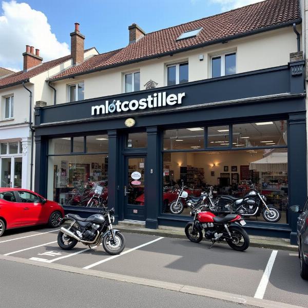 Extérieur d'un magasin de motos à Dieppe