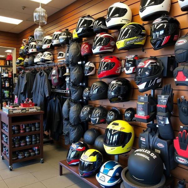 Accessoires motos dans un magasin à Dole