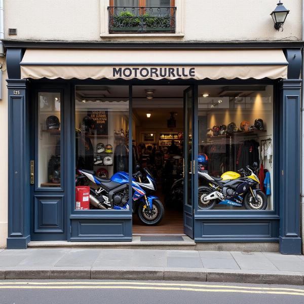 Vitrine d'un magasin de motos à Lorient