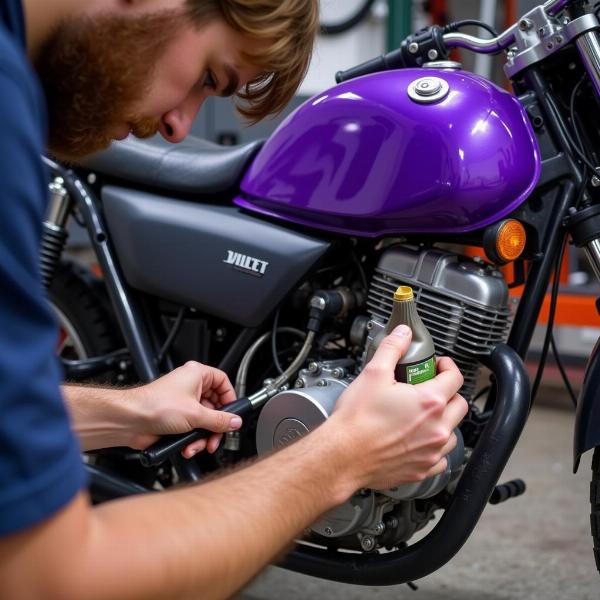 Moto 50cc Violet: Vidange Moteur