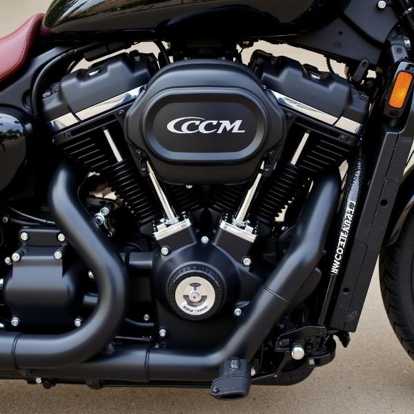 Détails du moteur d'une moto CCM