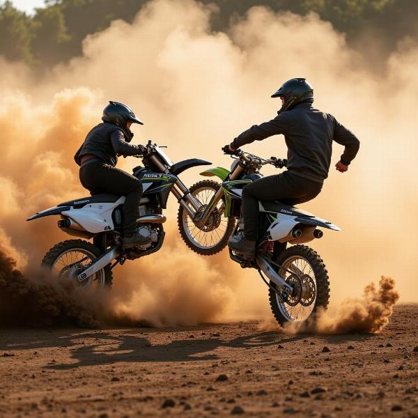 Moto Combat en action