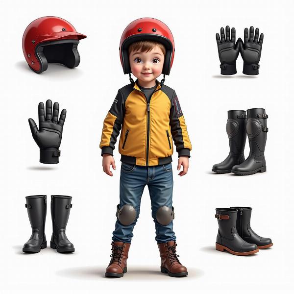 Équipement de protection pour moto enfant à essence