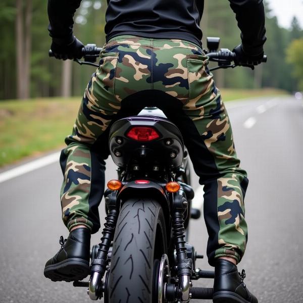 Pantalon moto camouflage pour la route