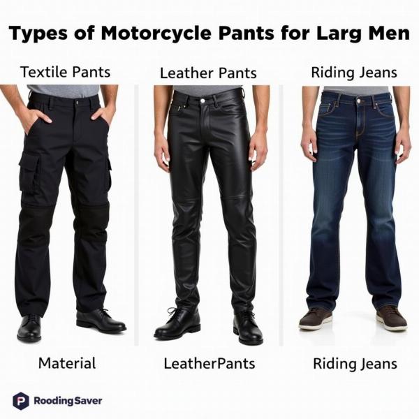 Pantalons moto homme grande taille: différents types