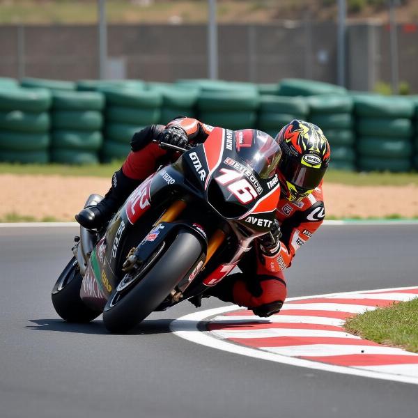 Pilote Moto GP sur circuit