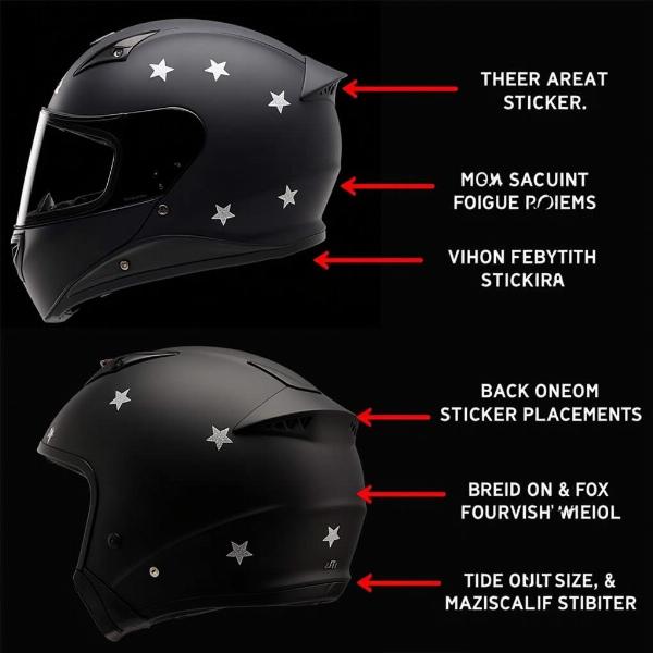 Placement optimal des stickers réfléchissants sur un casque de moto