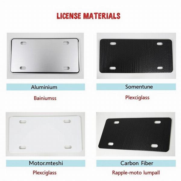 Différents matériaux pour plaques latérales moto