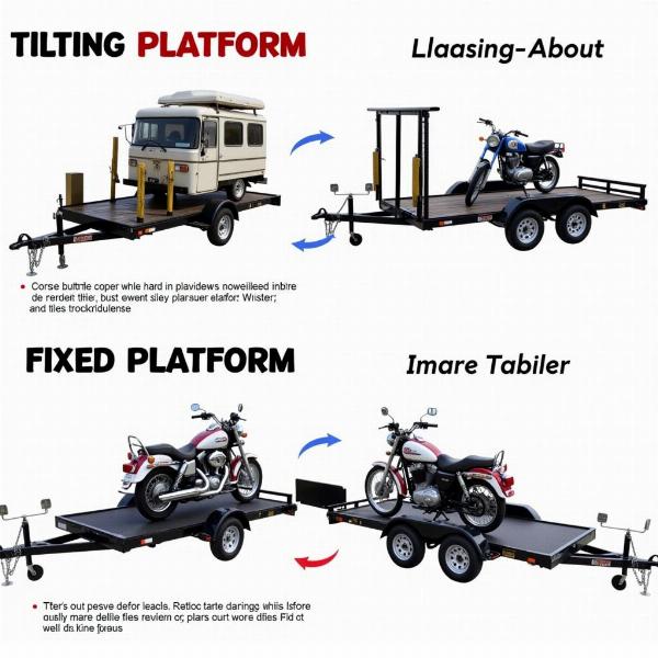 Comparaison entre plateau remorque moto basculant et fixe