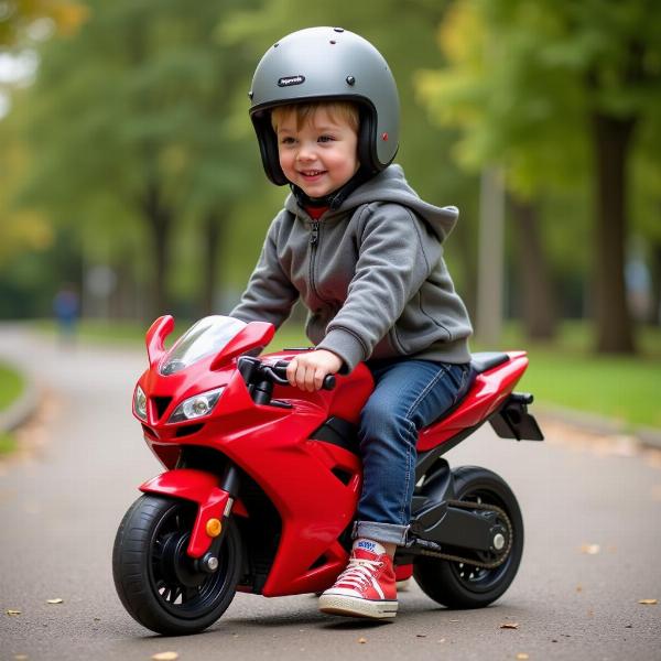 Playmobil moto rouge pour enfant