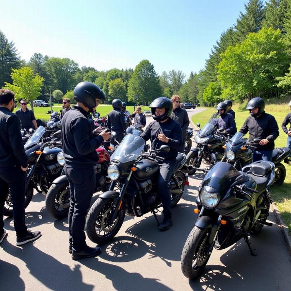 Rassemblement de motards lors d'un week-end ensoleillé