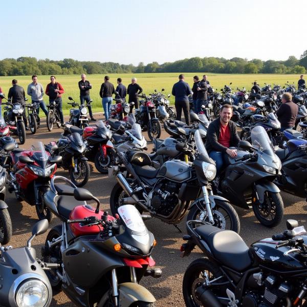 Convivialité et partage lors d'un rassemblement moto à Lyon