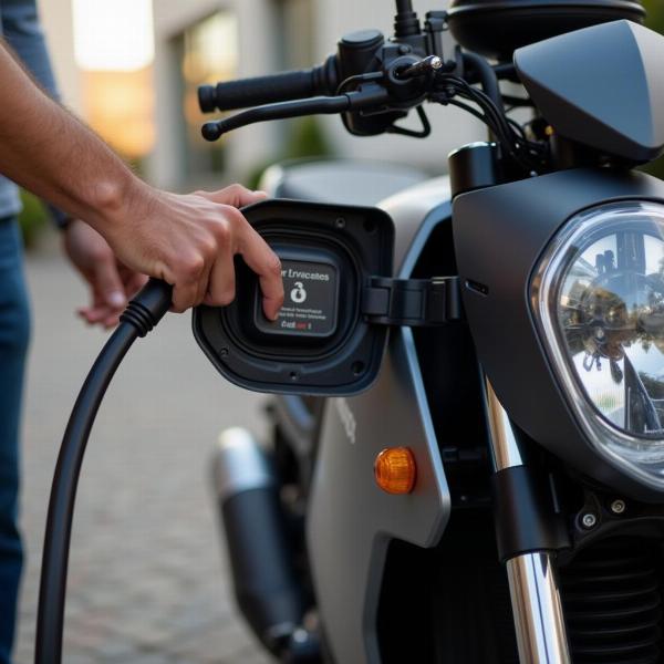 Recharge d'une moto électrique de trial