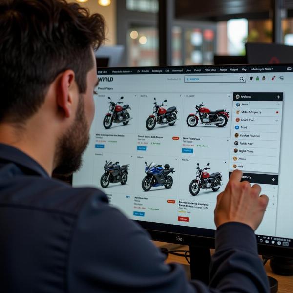 Recherche de pièce moto dans une casse en ligne