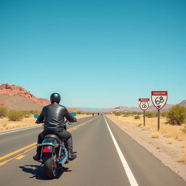 Road trip moto Route 66 USA