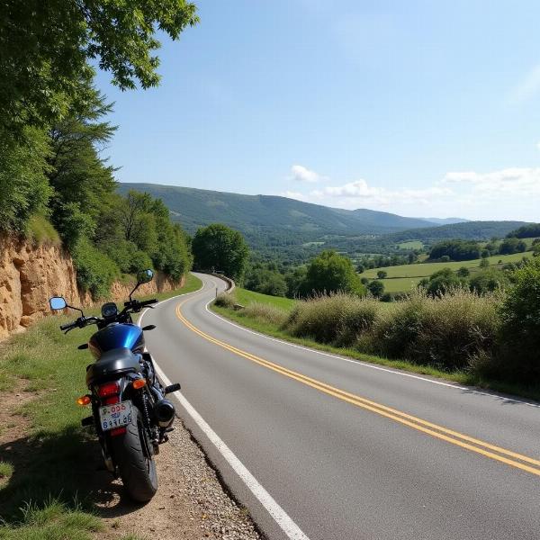 Route panoramique en moto en région parisienne