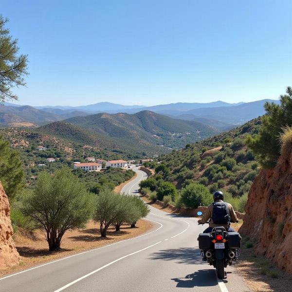 Route des Villages Blancs en Andalousie à moto