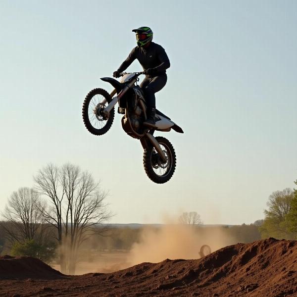 Saut spectaculaire en motocross