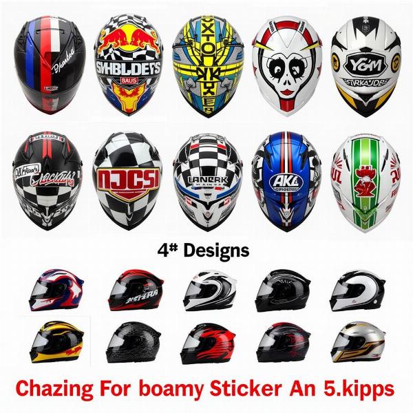 Stickers variés pour casque de moto