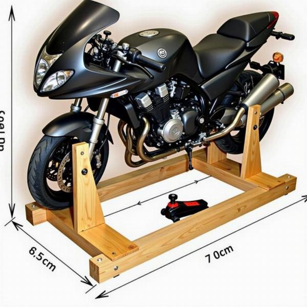 Support en bois pour lève moto