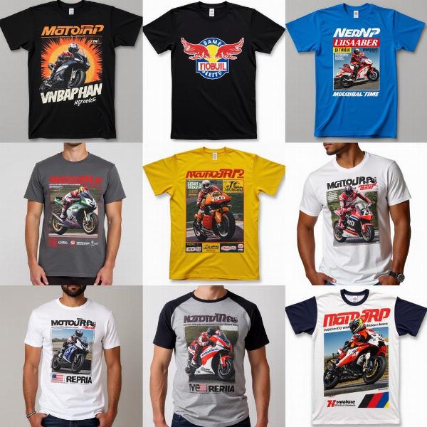 Différents designs et styles de t-shirts MotoGP