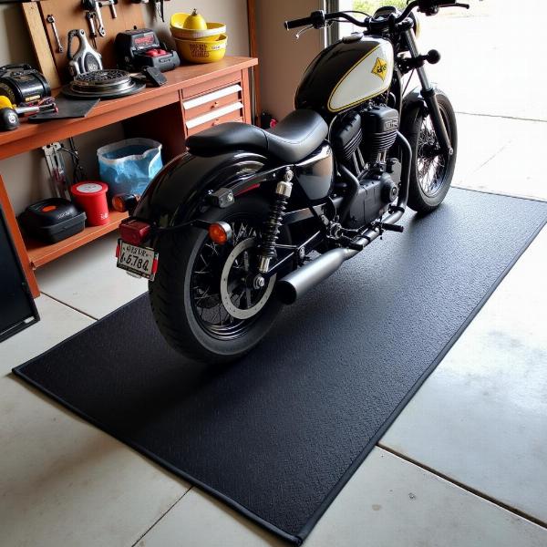 Tapis de moto pour entretien et protection