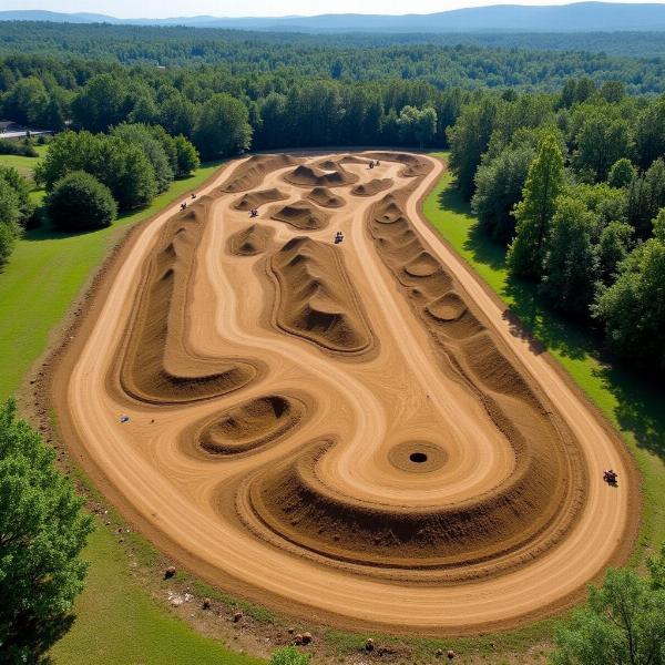 Vue aérienne d'un terrain de motocross près de Mâcon