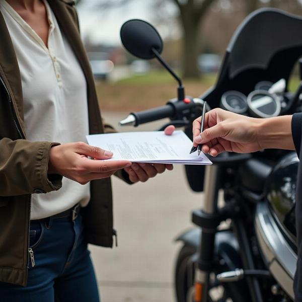 Transaction sécurisée pour l'achat d'une moto