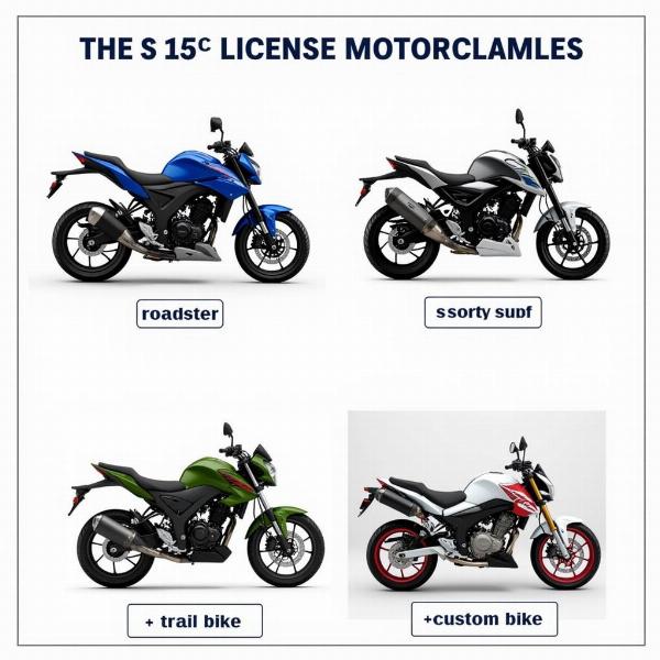 Différents types de motos pour le permis A1