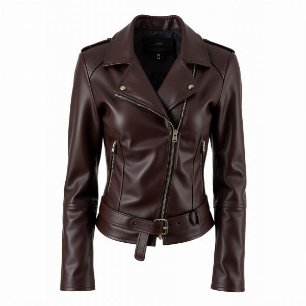 Veste moto cuir femme moderne