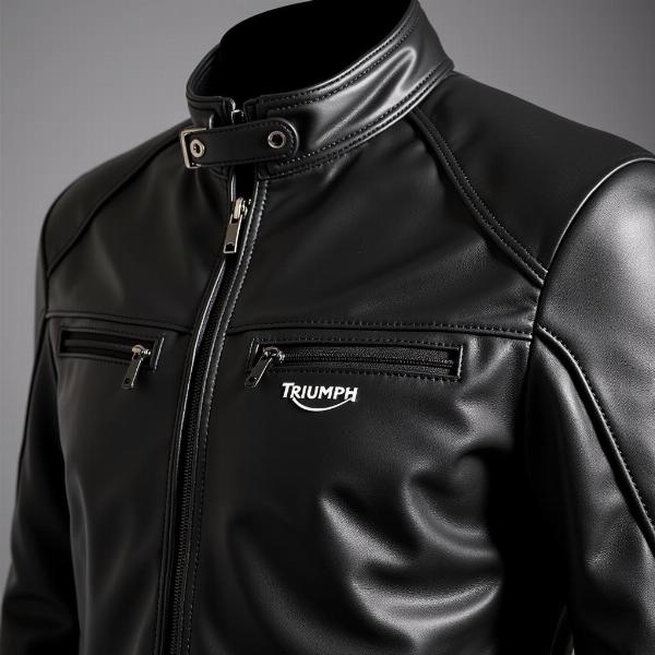 Veste Triumph homme en cuir noir