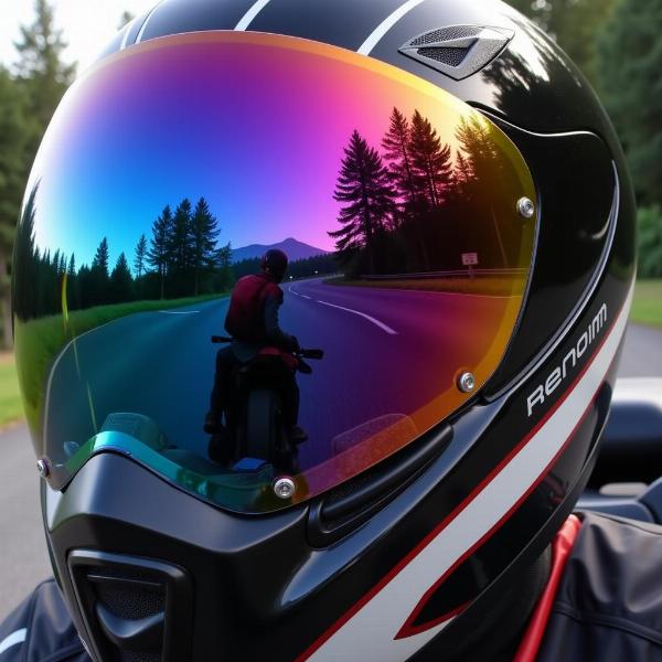 Visière casque moto teinté iridium