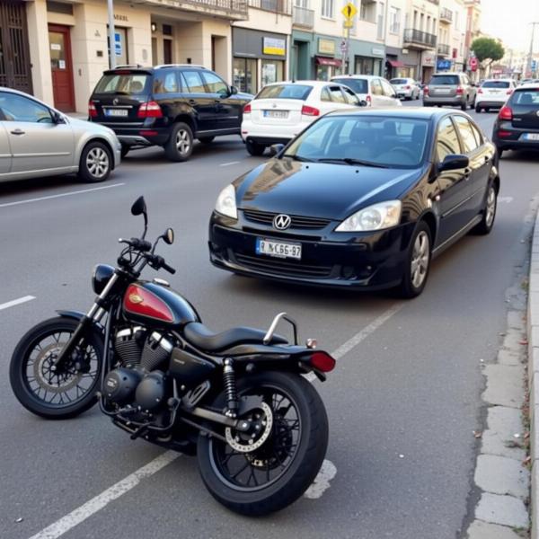 Accident de moto à Alès en pleine circulation