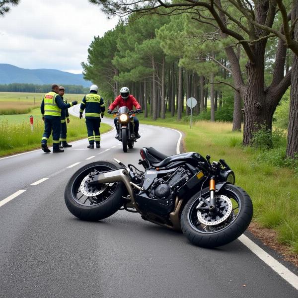 Accident de moto sur les routes de campagne de La Garnache