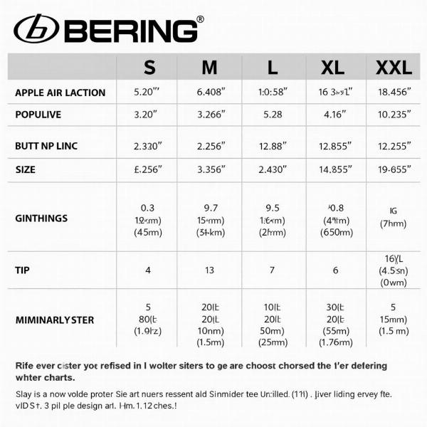 Tableau des tailles de l'Airbag Moto Bering C-Protect Air