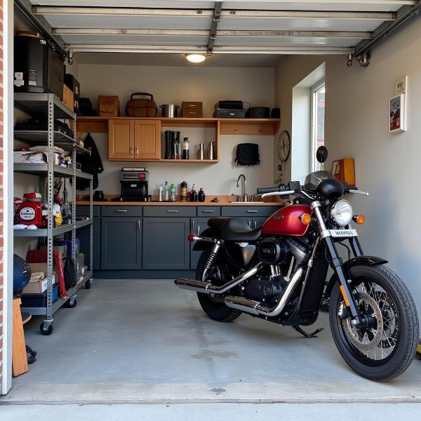 Aménagement d'un garage pour une moto