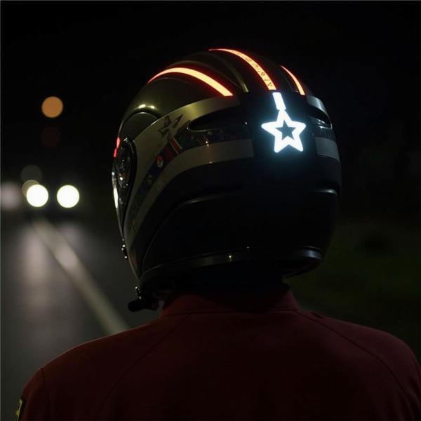 Autocollant casque moto réfléchissant la nuit