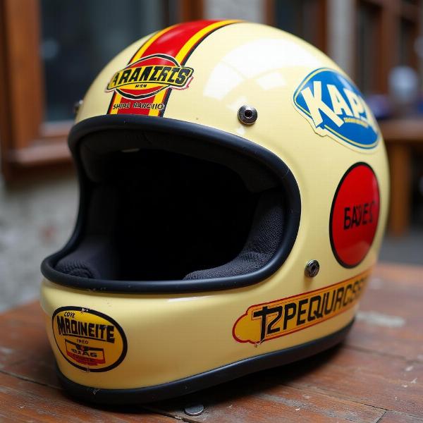 Autocollants casque moto vintage style classique