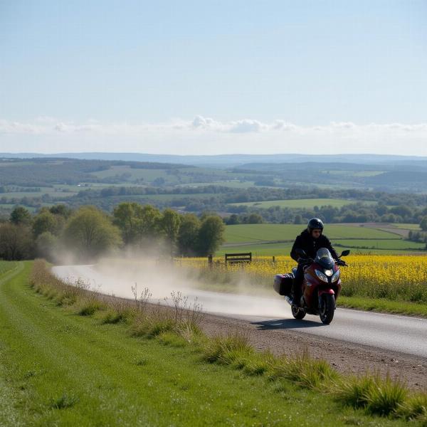 Balade moto à Bouchain 2024, traversant les magnifiques paysages du Nord-Pas-de-Calais