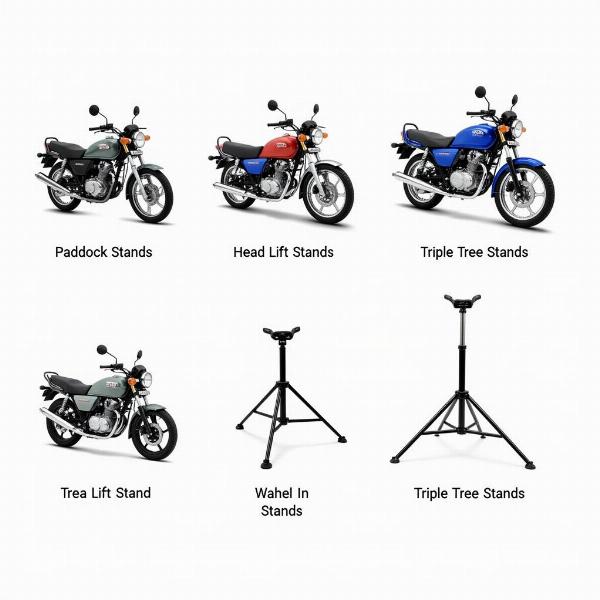 Types de béquilles pour roue avant de moto