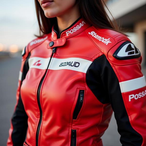 Blouson cuir moto femme style racing