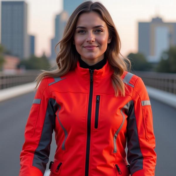 Blouson moto all one textile pour femme