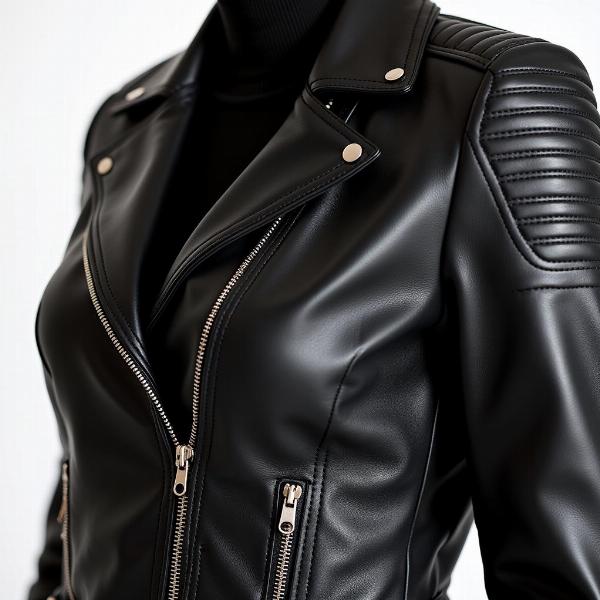 Blouson moto BLH en cuir pour femme