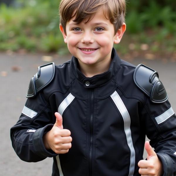 Blouson moto enfant avec protections